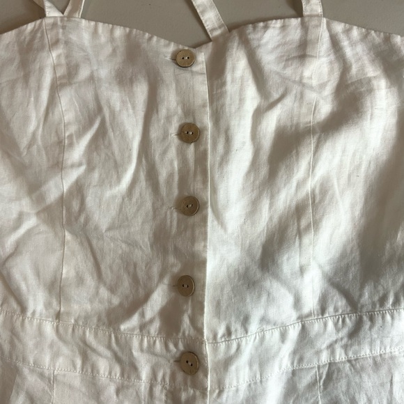 Faherty Ozzy Linen Jumpsuit relaxed leg front button sleeveless romper pants XL - Picture 8 of 14